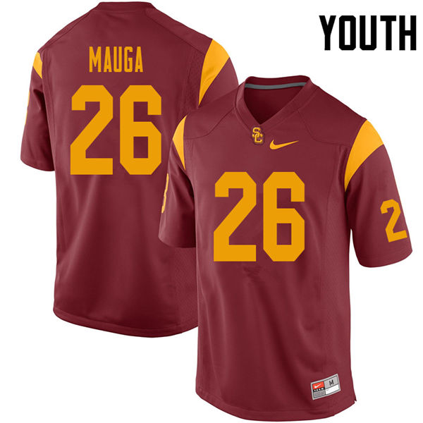 Youth #26 Kana'i Mauga USC Trojans College Football Jerseys Sale-Cardinal